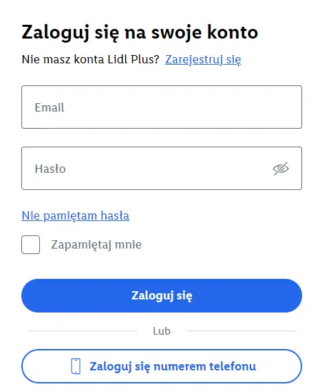 Jak logowanie się do card Lidl Plus